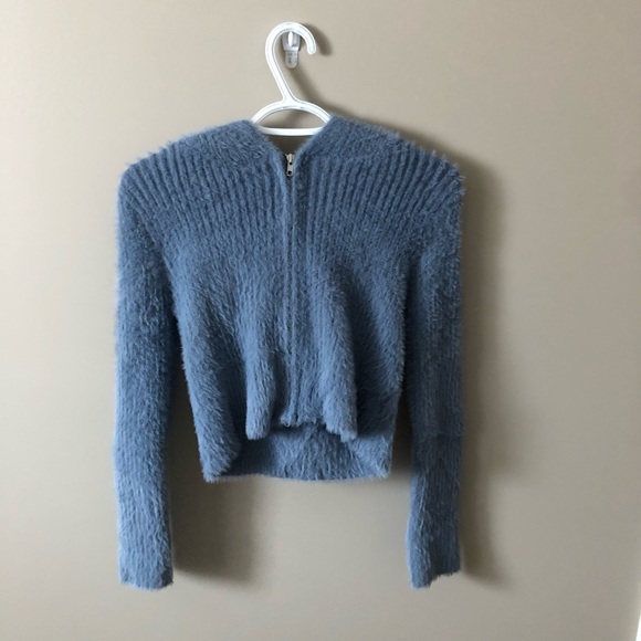 Fashion Nova - Blue Cropped Hoodie - Picture 2 of 3